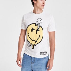 White Tee with Yellow Graphic by [Brand]
